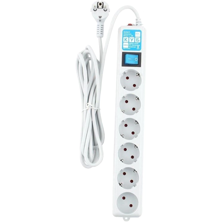 Сетевой фильтр POWER CUBE SPL(5+1)-16B-P 5м White