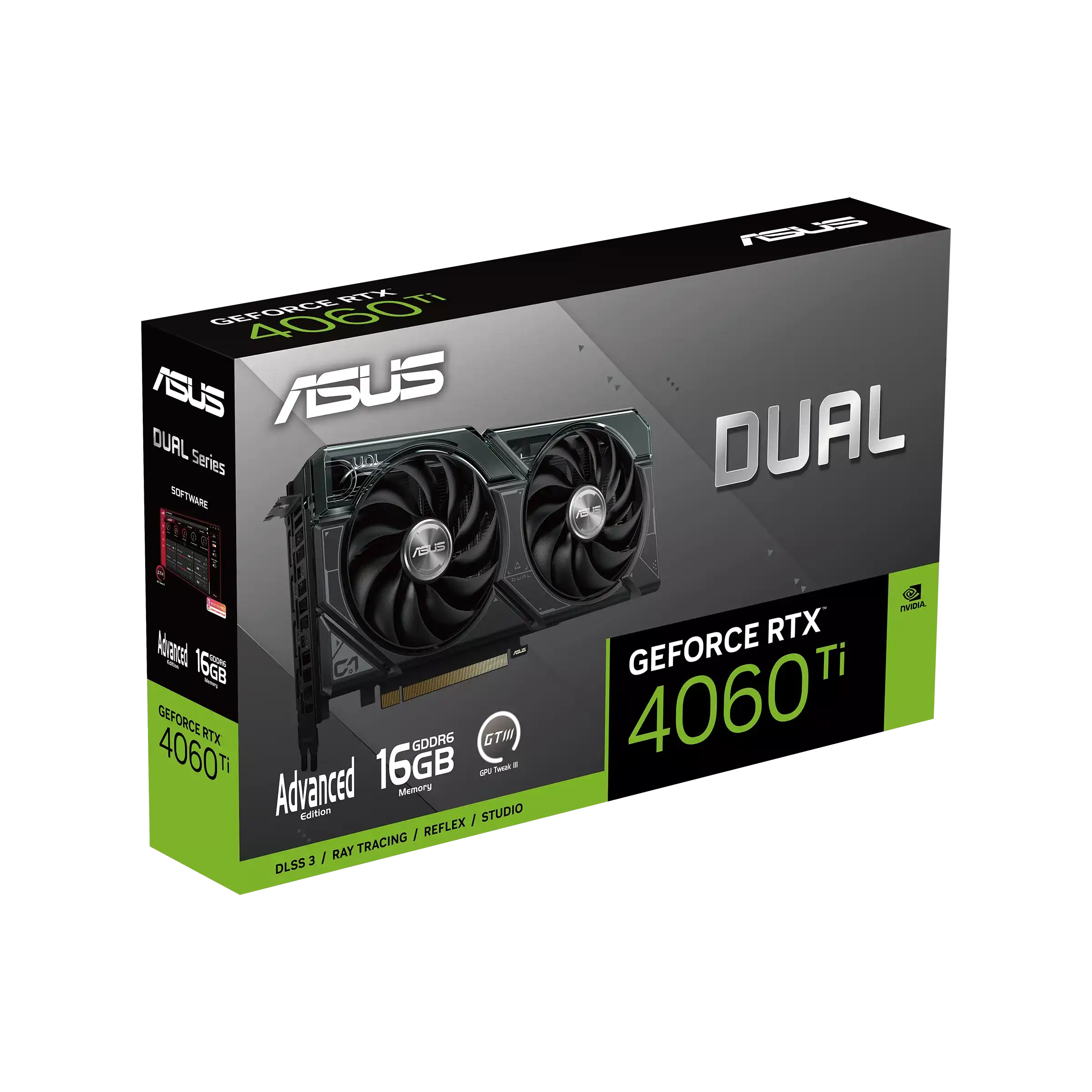 Видеокарта ASUS GeForce DUAL RTX 4060 Ti Advanced Edition 16GB (90YV0JH7-M0NA00)