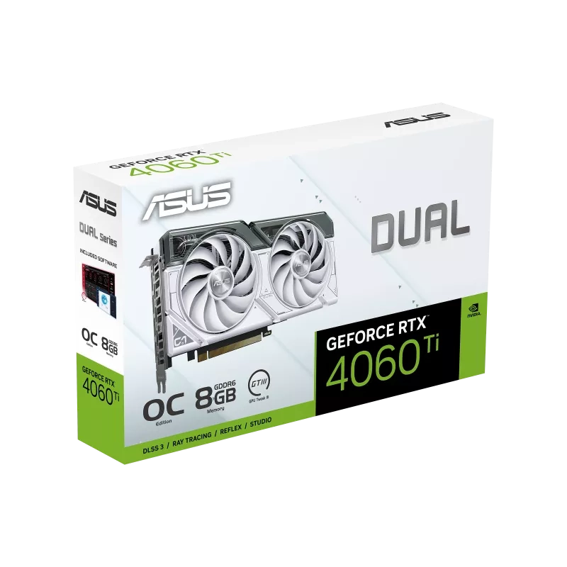 Видеокарта ASUS GeForce DUAL RTX 4060 Ti O8G WHITE (90YV0J42-M0NA00)