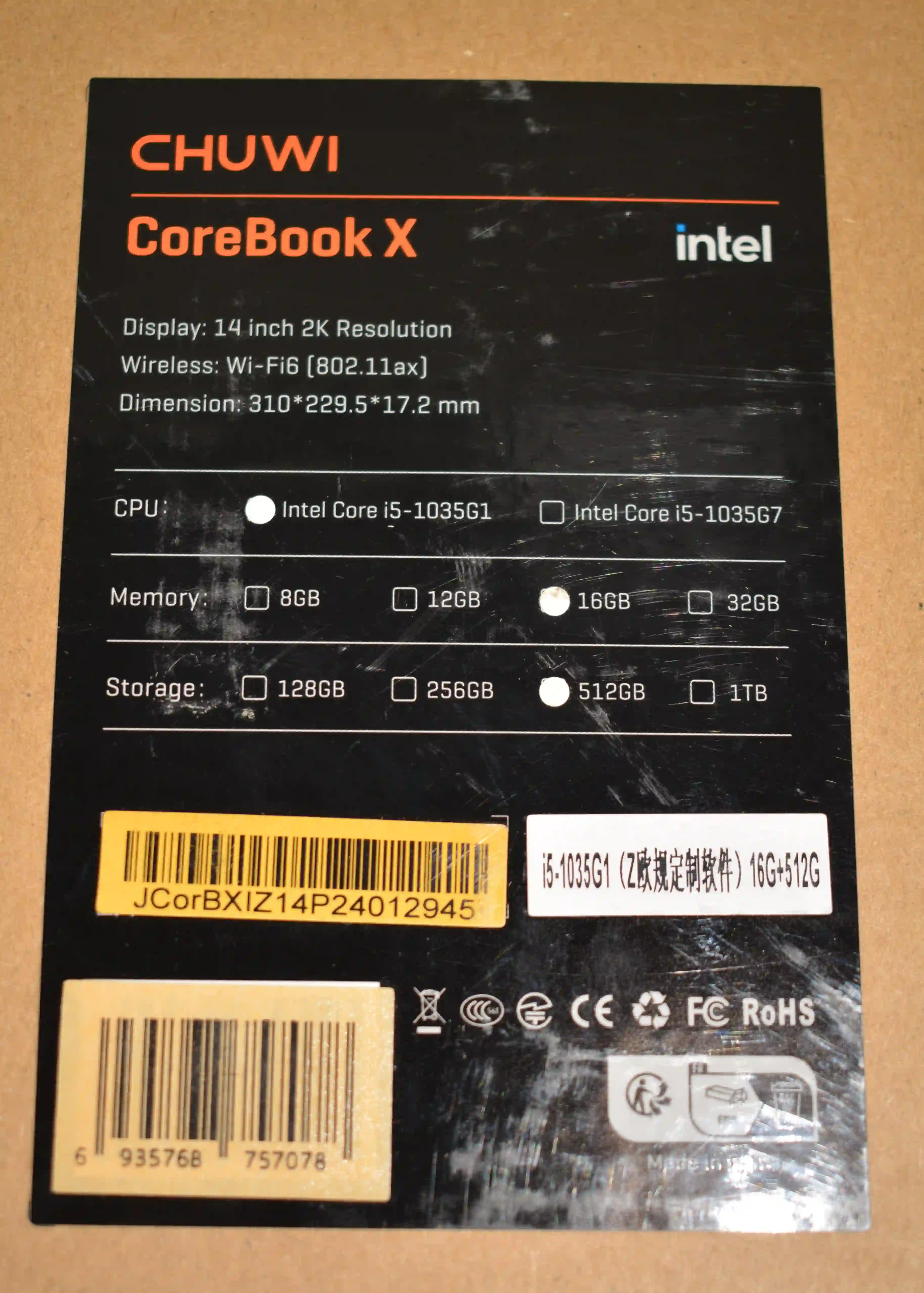 Ноутбук CHUWI CoreBook X 14" (CWI570-501N5E1HDMAX) k5 000009589