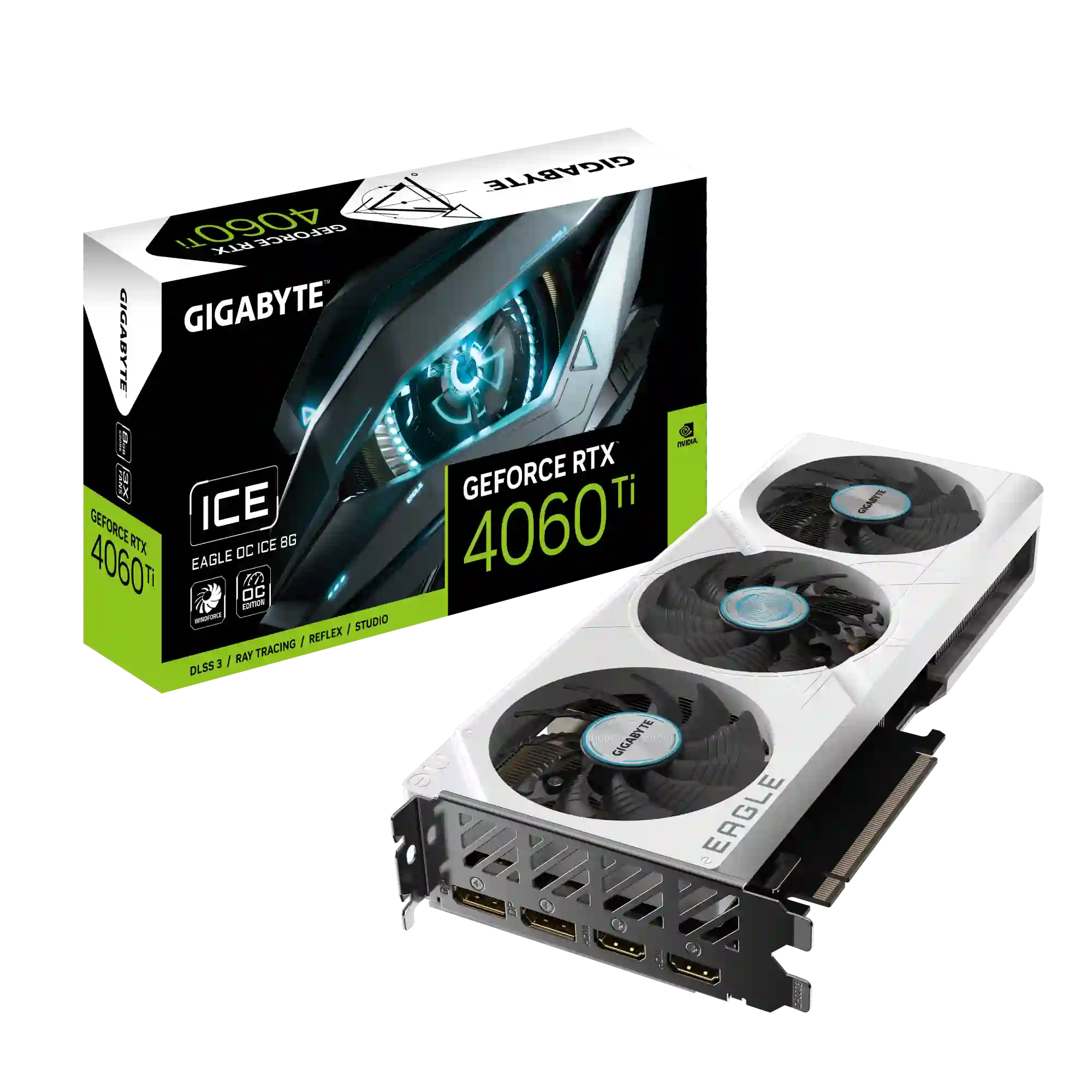 Видеокарта GIGABYTE GeForce RTX 4060 Ti Eagle OC 8Gb (GV-N406TEAGLEOC ICE-8GD)