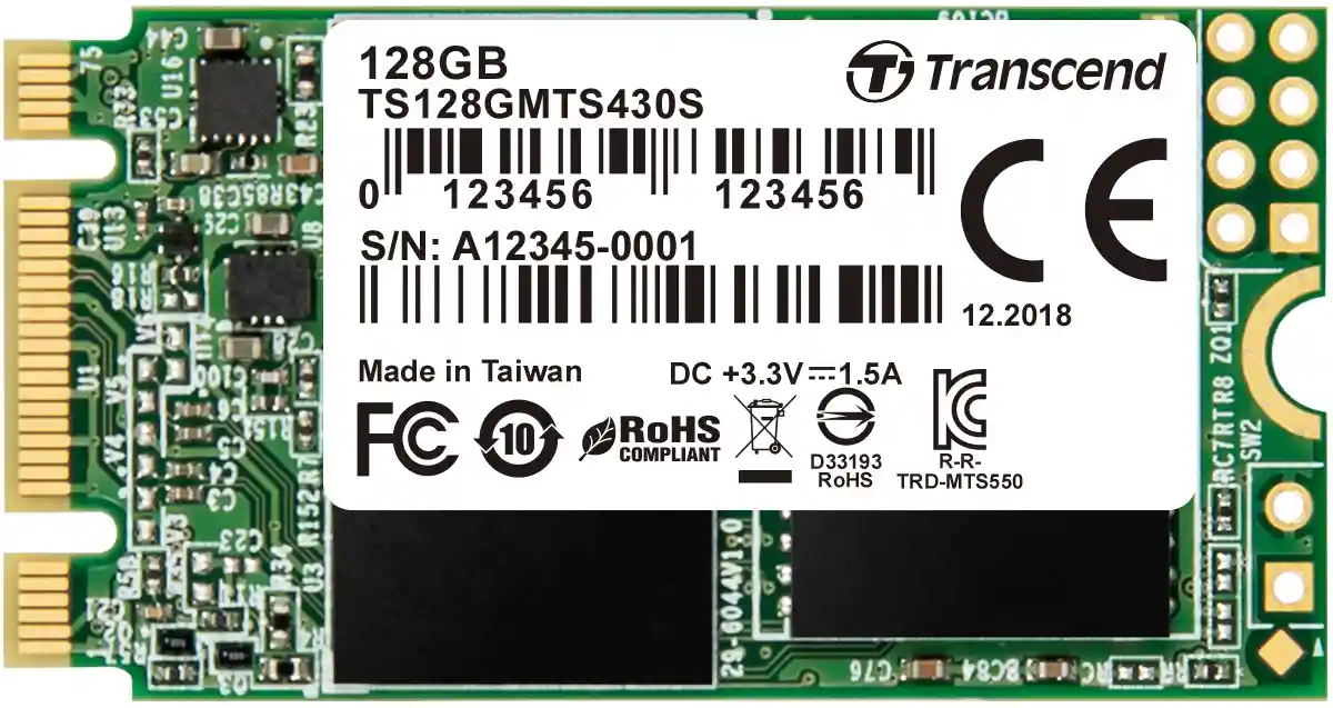 Внутренний SSD диск TRANSCEND MTS 430 128GB, M.2 (TS128GMTS430S)