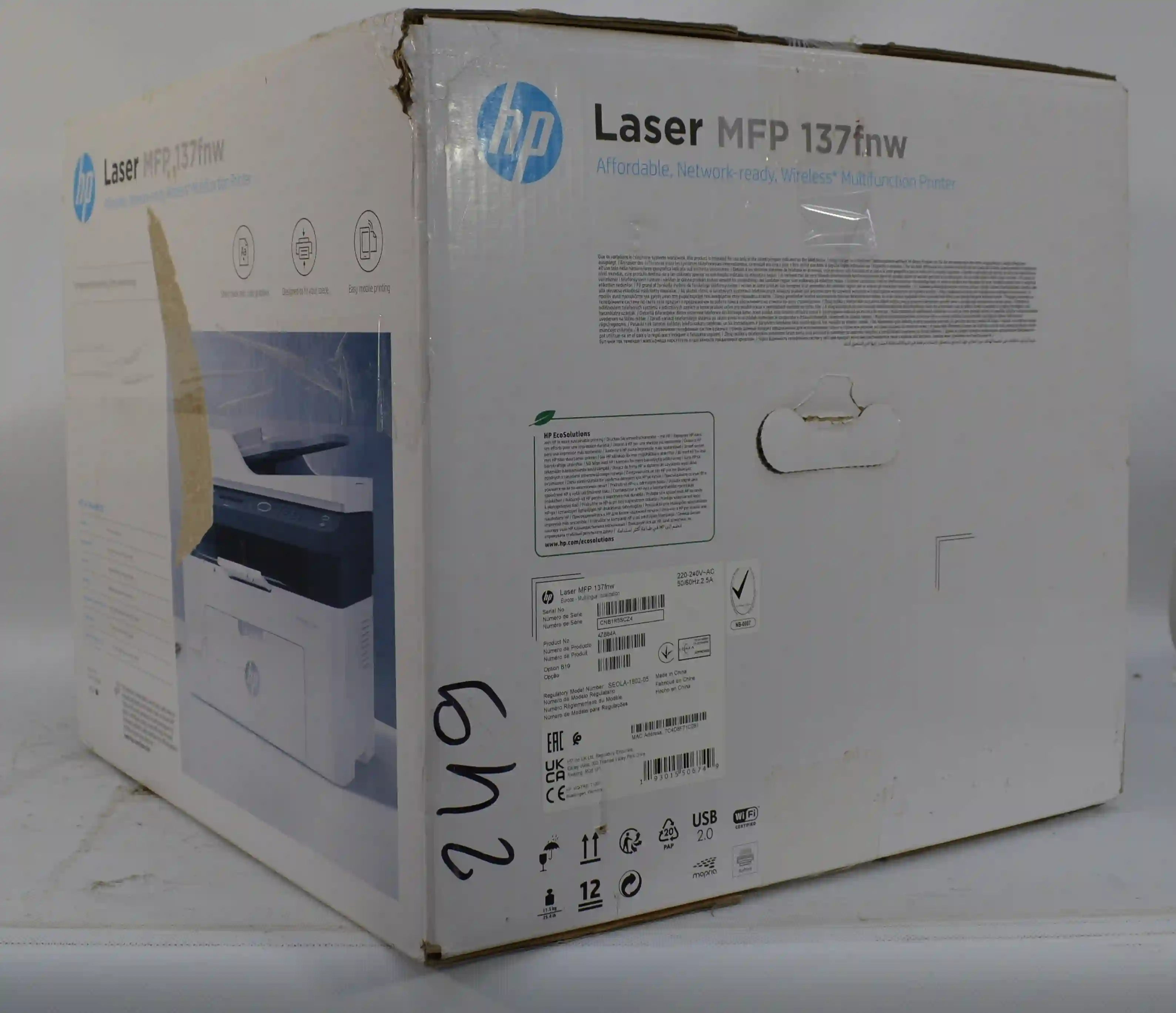 МФУ лазерное HP Laser 137fnw (4ZB84A) k3 000003482