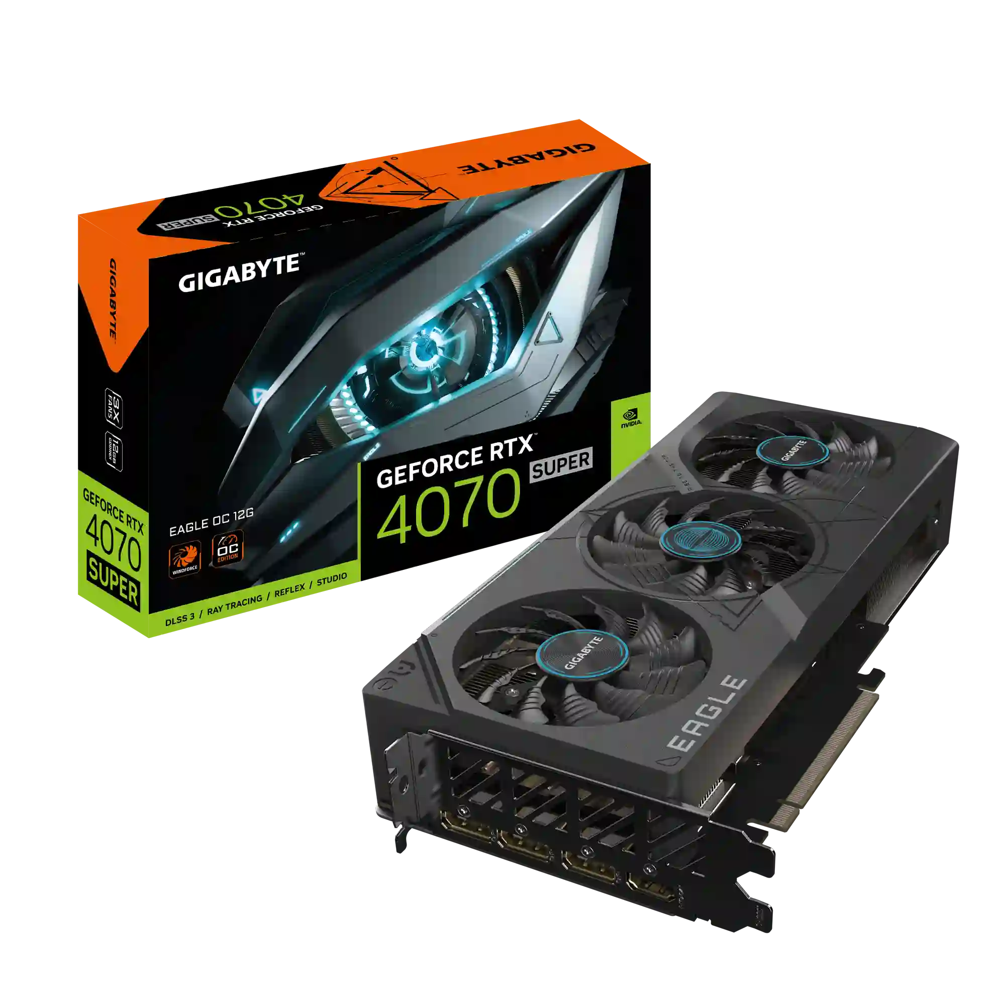 Видеокарта GIGABYTE GeForce RTX 4070 Super Eagle OC 12Gb (GV-N407SEAGLE OC-12GD)