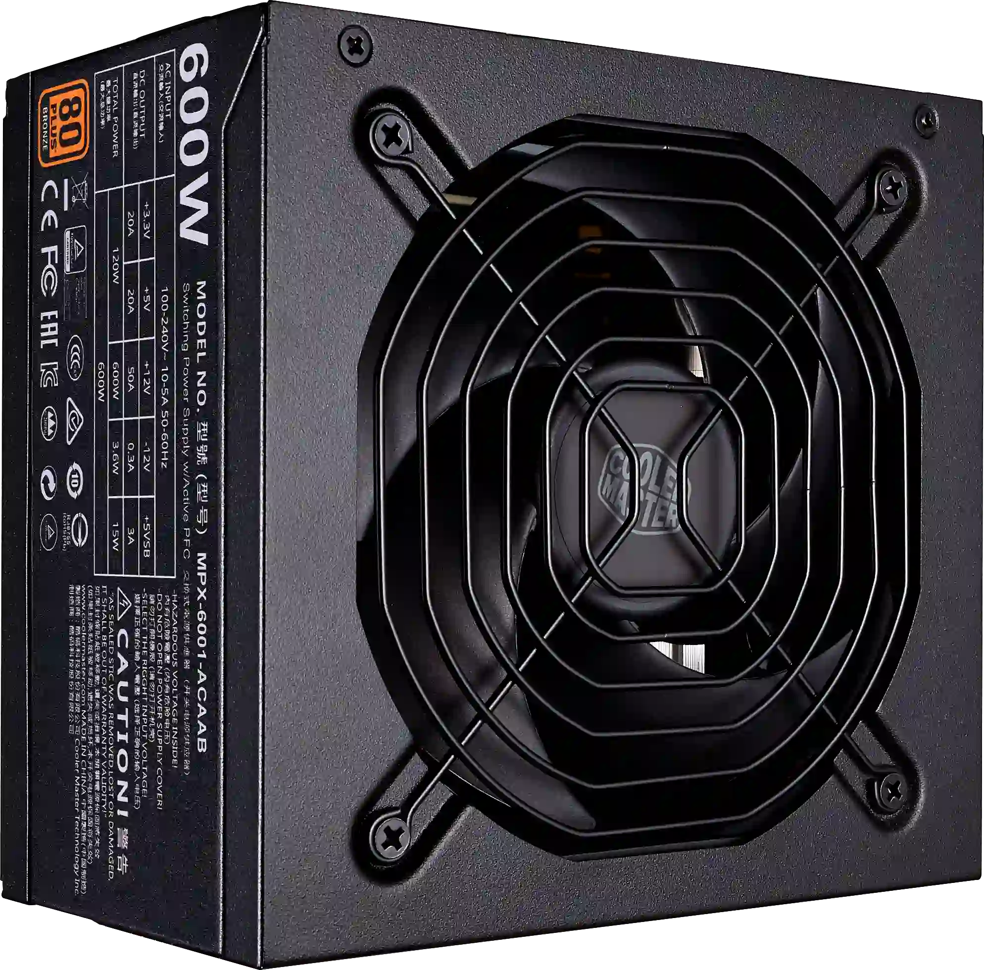 Блок питания для ПК COOLER MASTER MWE Bronze 600W (MPE-6001-ACAAB-EU)