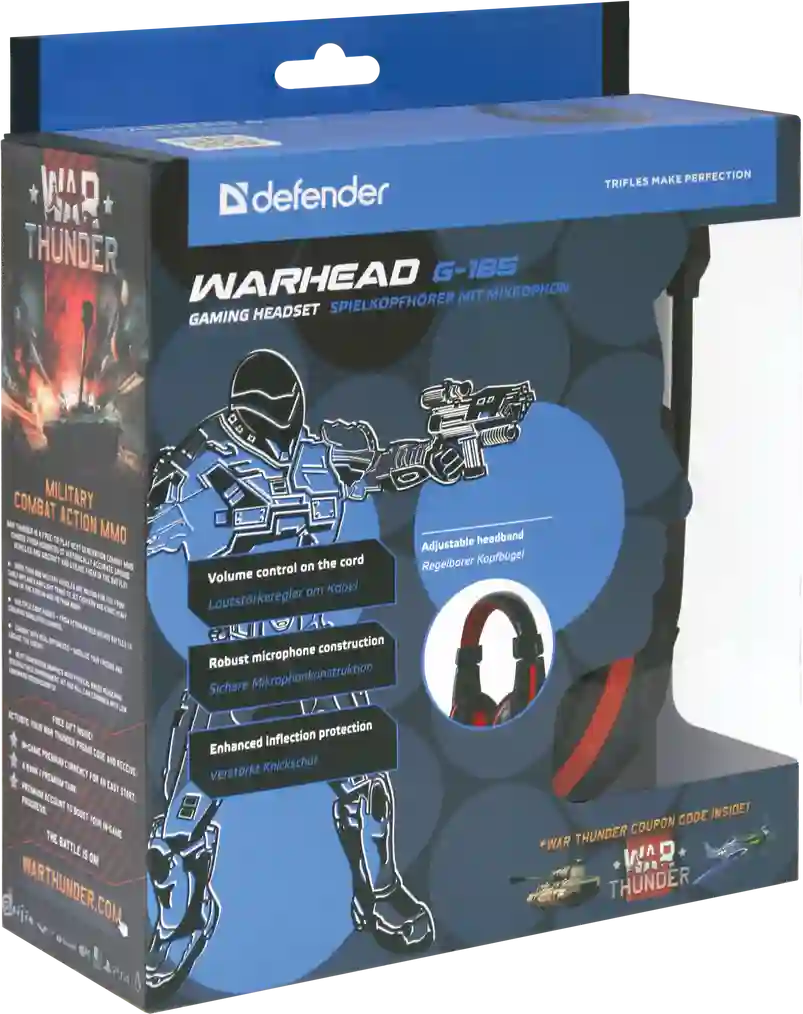 Гарнитура игровая DEFENDER Warhead G-185 Black/Red (64106)