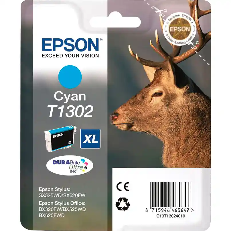 Картридж для струйного принтера EPSON T1302 Cyan  (C13T13024012)