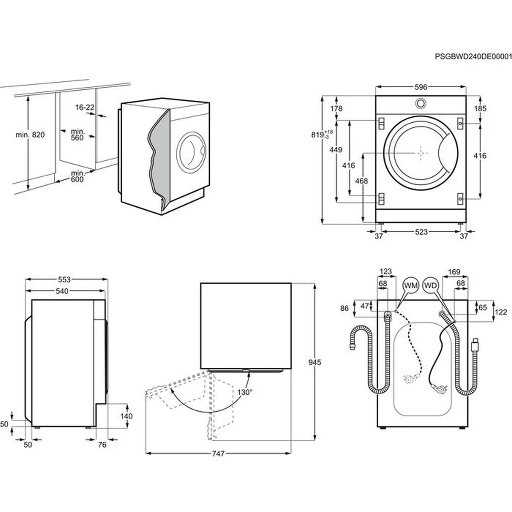 Встраиваемая стиральная машина ELECTROLUX EWN7F447WI