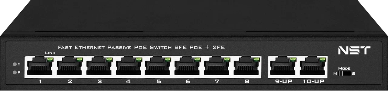 PoE-коммутатор NST Fast Ethernet, Passive (NS-SW-8F2F-P/A)