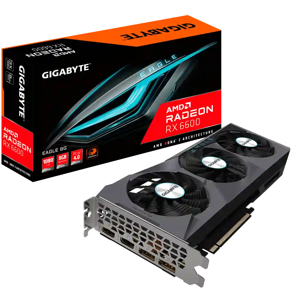 Видеокарта GIGABYTE Radeon RX 6600 Eagle 8G (GV-R66EAGLE-8GD)