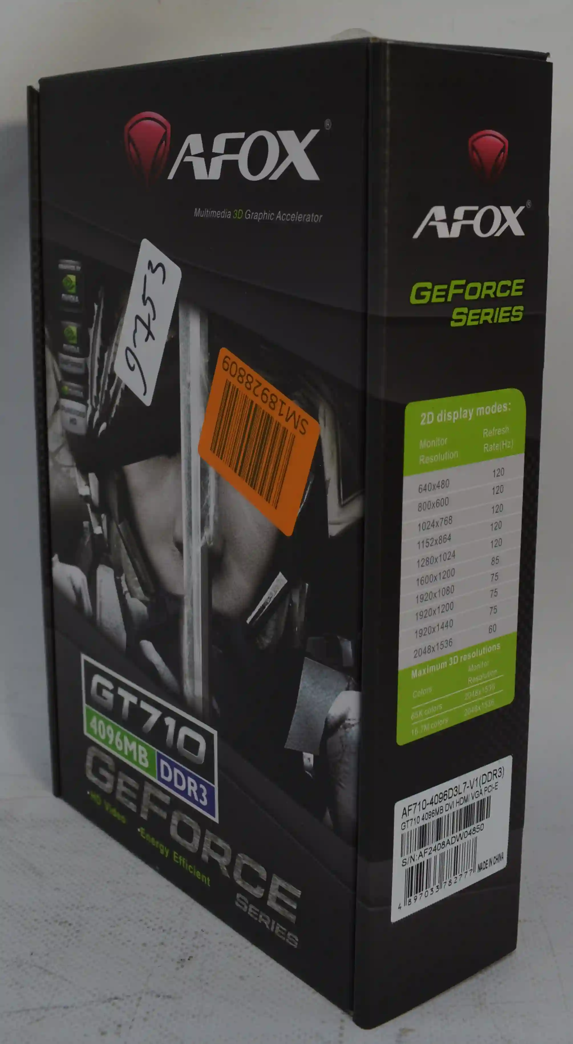 Видеокарта AFOX GeForce GT 710 DDR3 4GB (AF710-4096D3L7-V1) k6 000009753