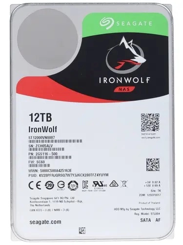 Внутренний HDD диск SEAGATE IronWolf 12TB, SATA3, 3.5