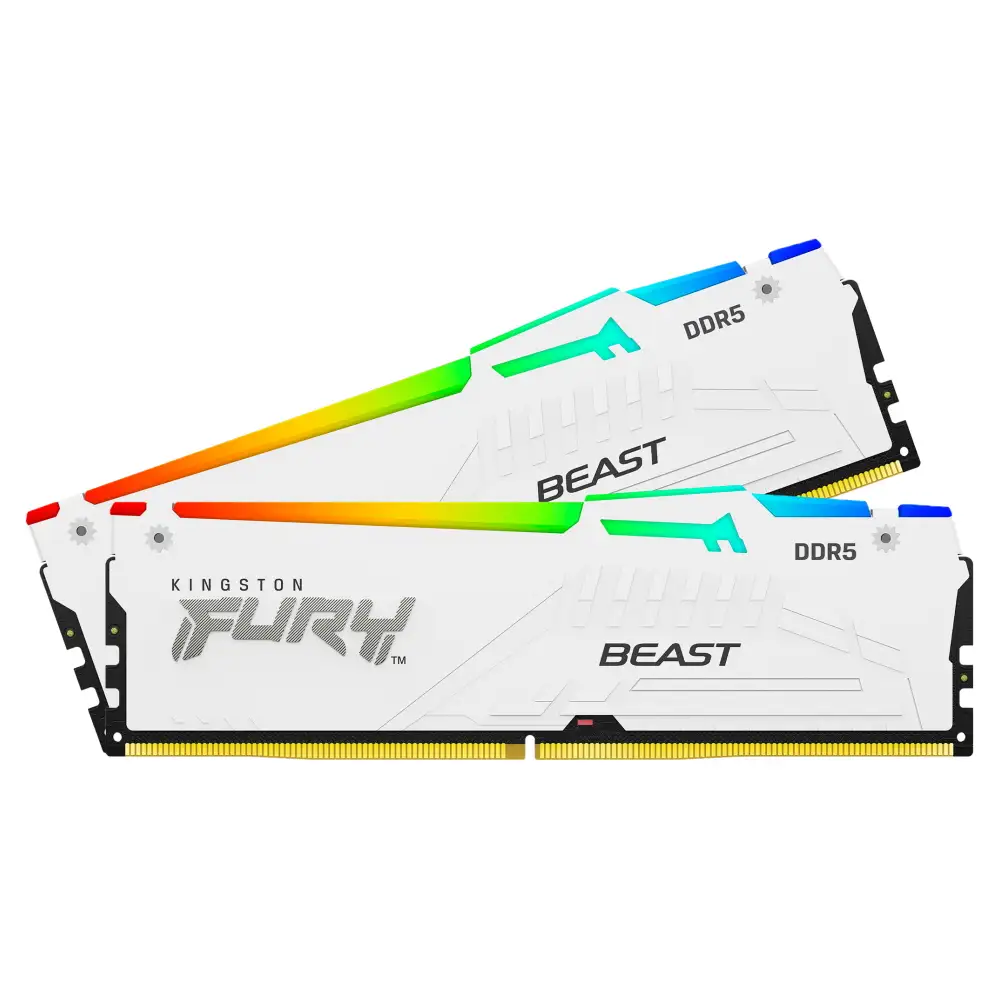 Оперативная память KINGSTON FURY Beast White RGB DIMM DDR5 64GB (2x32GB) 5600 MHz (KF556C40BWAK2-64)