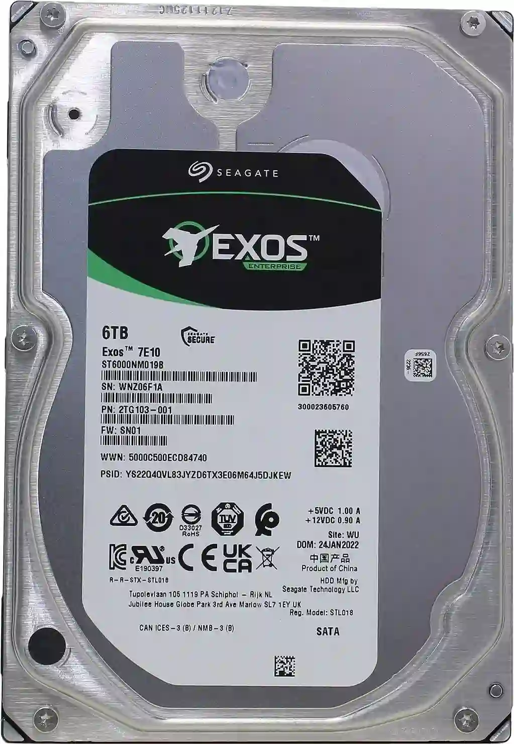 Внутренний HDD диск SEAGATE Exos 7E10 6Tb, SATA, 3.5" (ST6000NM019B)