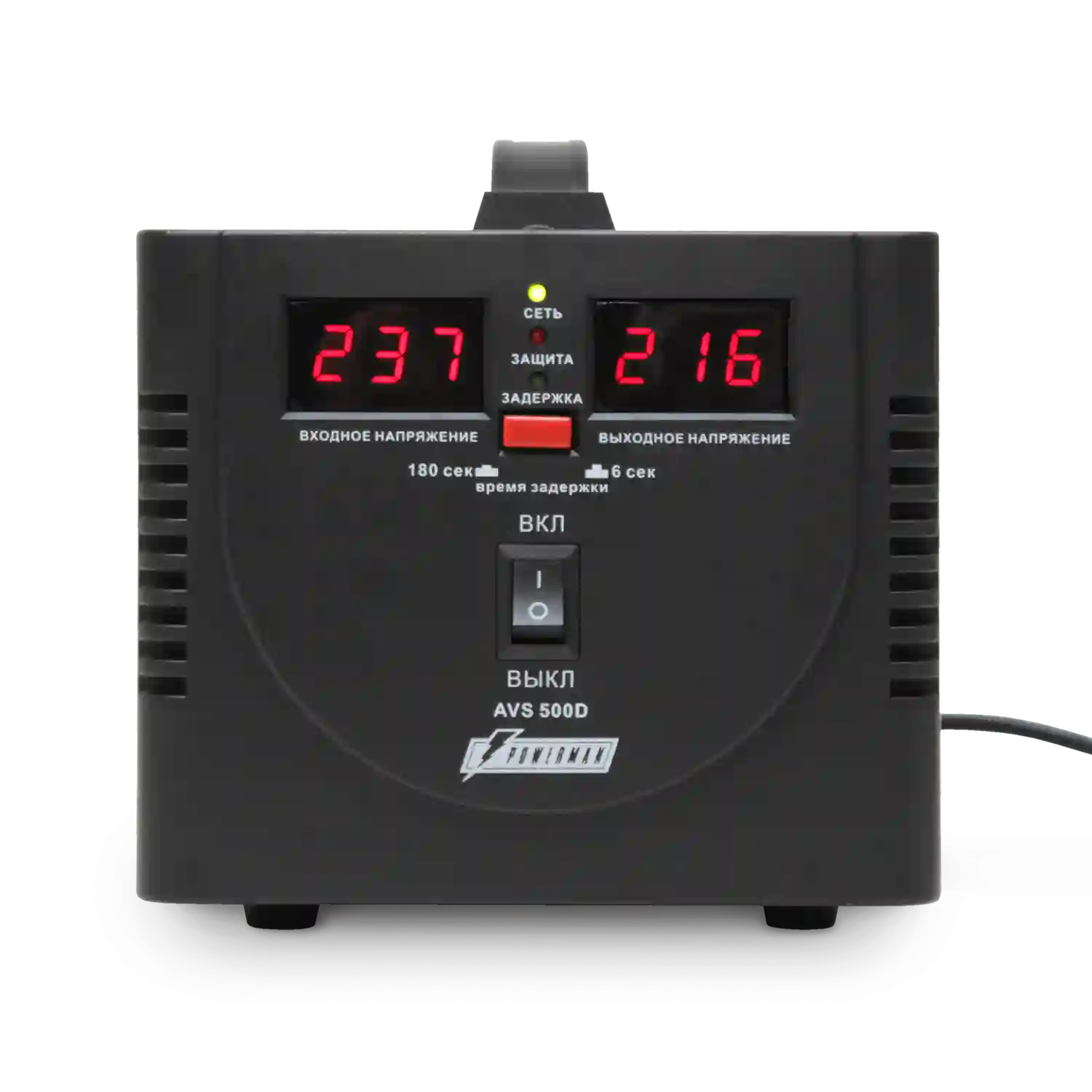 

Стабилизатор напряжения POWERMAN AVS 500D Black