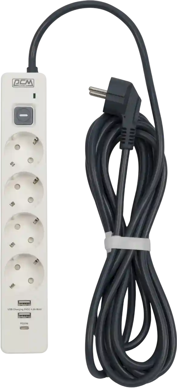 Сетевые фильтры и удлинители Powercom Сетевой фильтр POWERCOM SP-01 USB2A1CW 3.0M