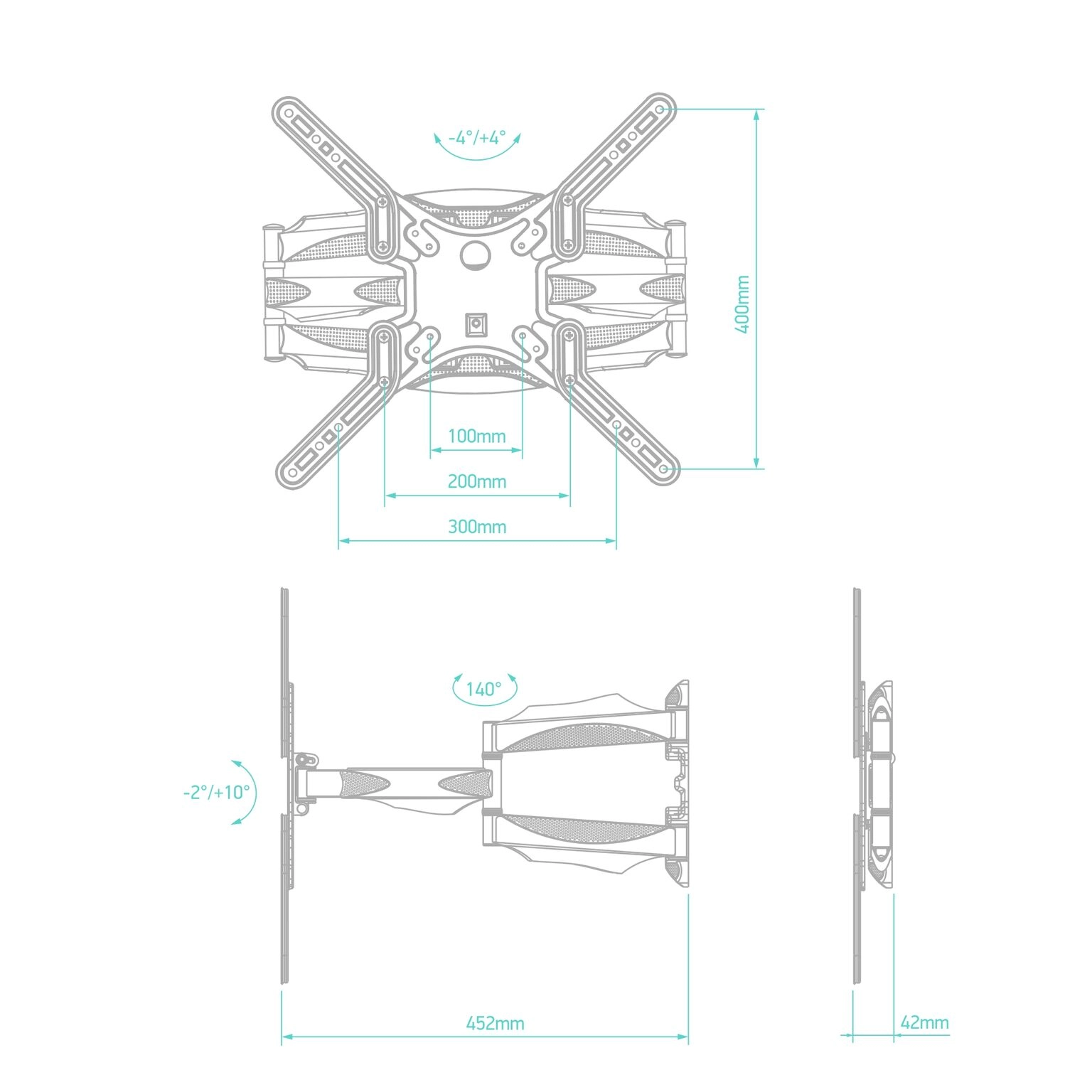 Кронштейн ONKRON M5 WHITE 37-70''