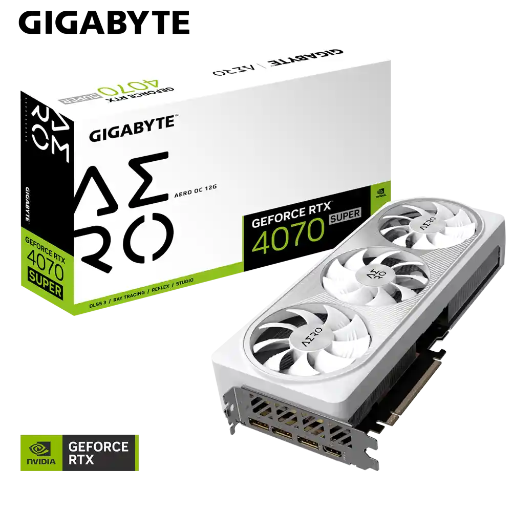 Видеокарта GIGABYTE GeForce RTX 4070 Super Aero OC 12Gb (GV-N407SAERO OC-12GD)