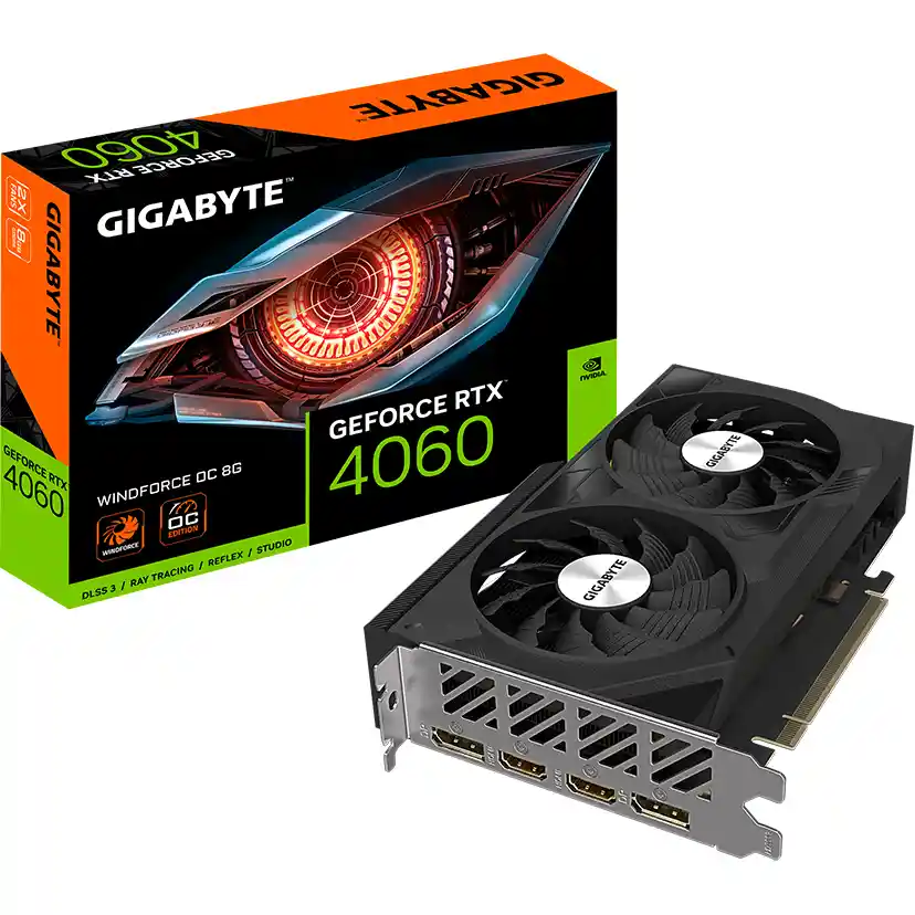 Видеокарта GIGABYTE GeForce RTX 4060 Windforce OC 8Gb (GV-N4060WF2OC-8GD)