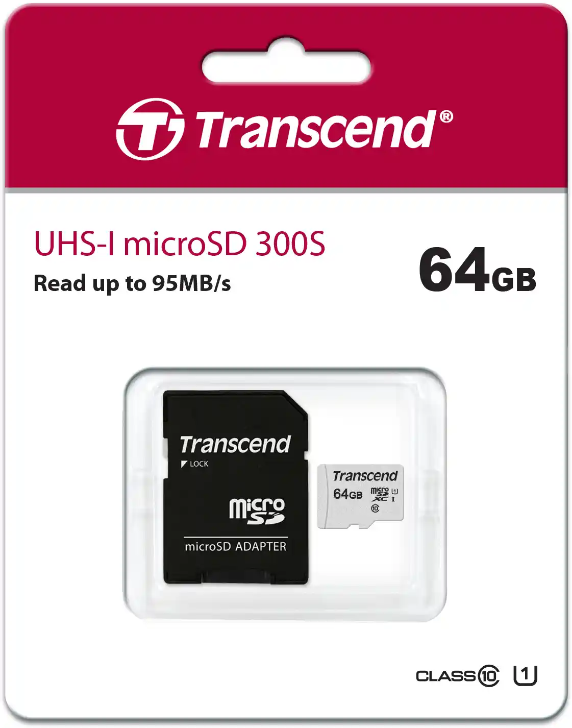 Карта памяти TRANSCEND 300S-A microSDXC 64GB TS64GUSD300S-A 