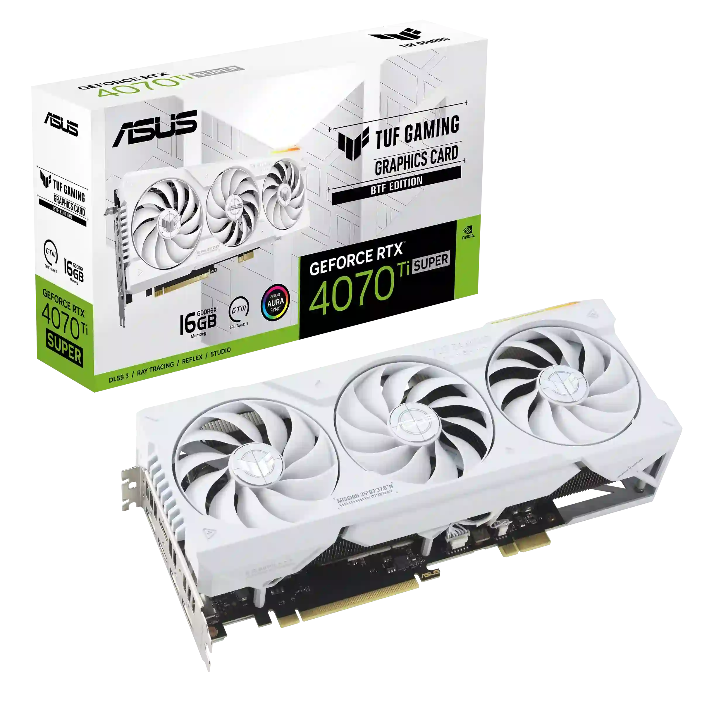 Видеокарта ASUS TUF GeForce RTX 4070 Ti Super BTF White 16Gb (90YV0KI1-M0NA00)