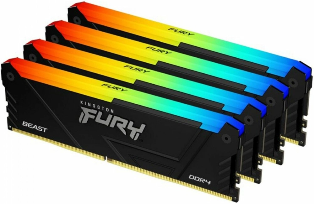 Оперативная память KINGSTON FURY Beast RGB DIMM DDR4 64GB (Kit of 4) 3200 MHz (KF432C16BB12AK4/64)