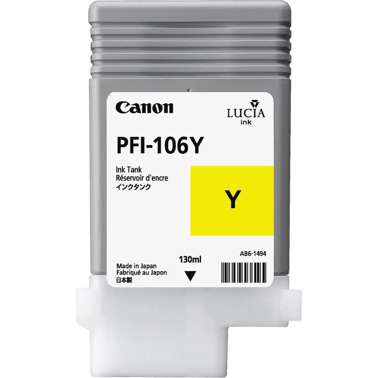 Картридж для струйного принтера CANON PFI-106Y Yellow (6624B001) картридж print rite tfc450ypu1j pr 045h yellow 045h yellow 2200стр для canon lbp 611cn 613cdw 631cn 633cdw 635cx pr 045h yellow