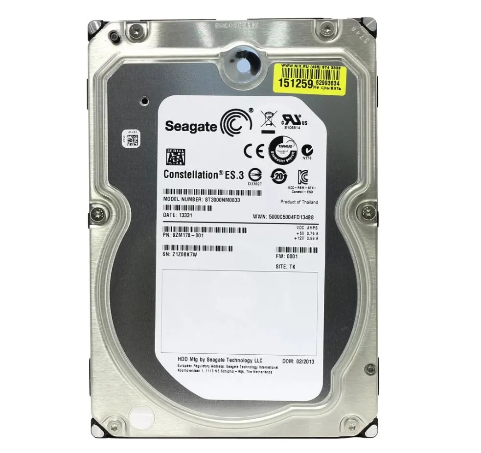 Внутренний HDD диск SEAGATE Constellation ES.3 3TB, SATA3, 3.5