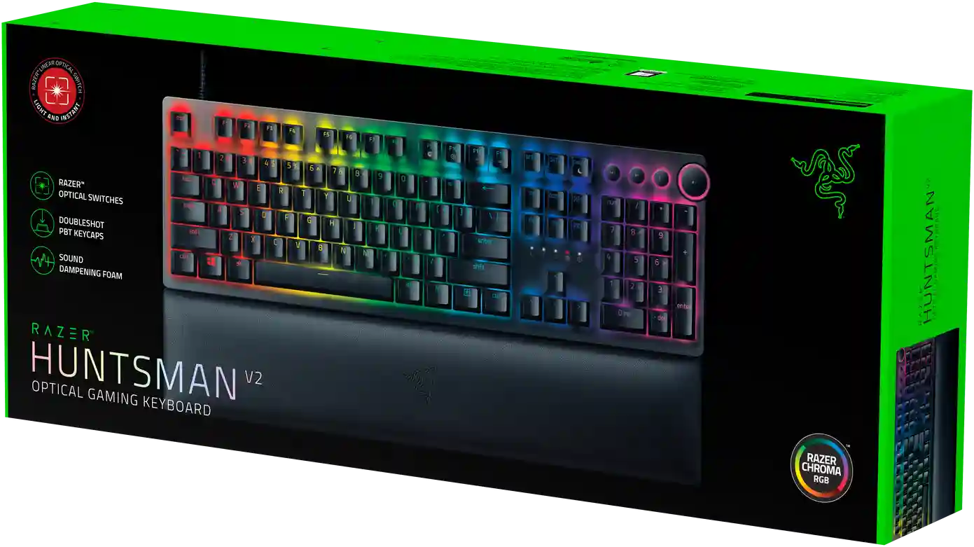 Клавиатура игровая RAZER Huntsman V2 (Linear Optical Switch - Red) (RZ03-03930700-R3R1)