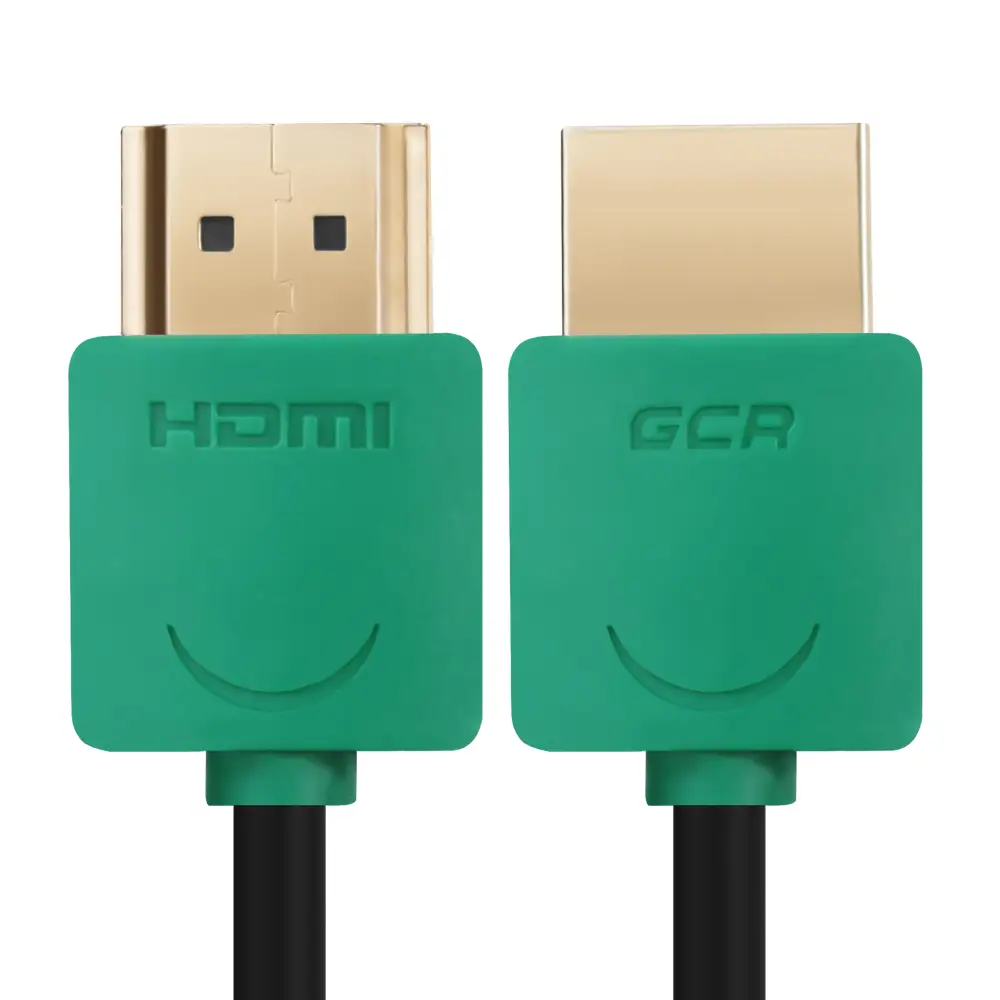 Видеокабель GREENCONNECT HDMI SLIM (GCR-51581) 1.5m, зелено-черный
