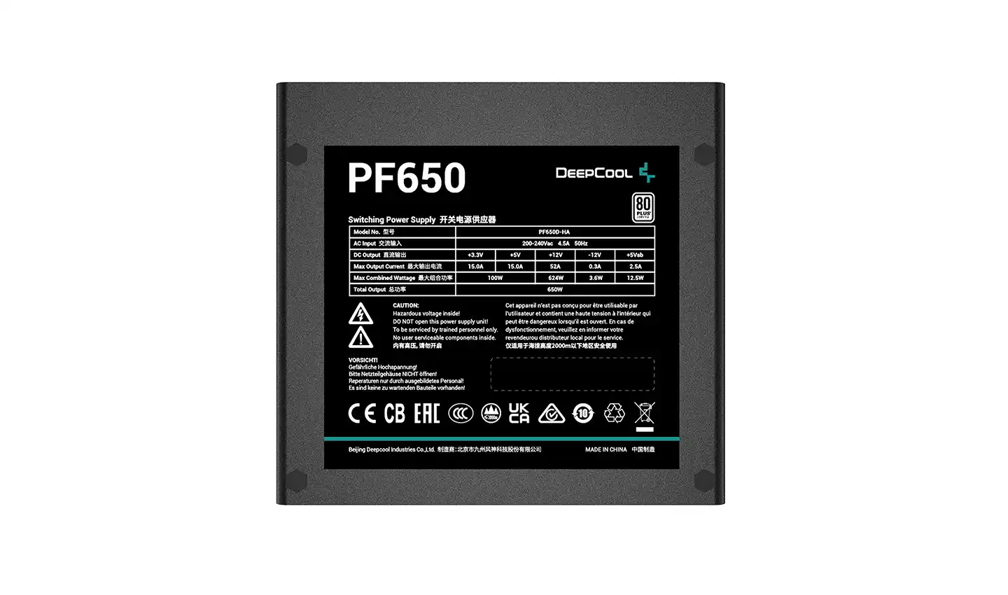 Блок питания для ПК DEEPCOOL PF650 650W (R-PF650D-HA0B-CN)