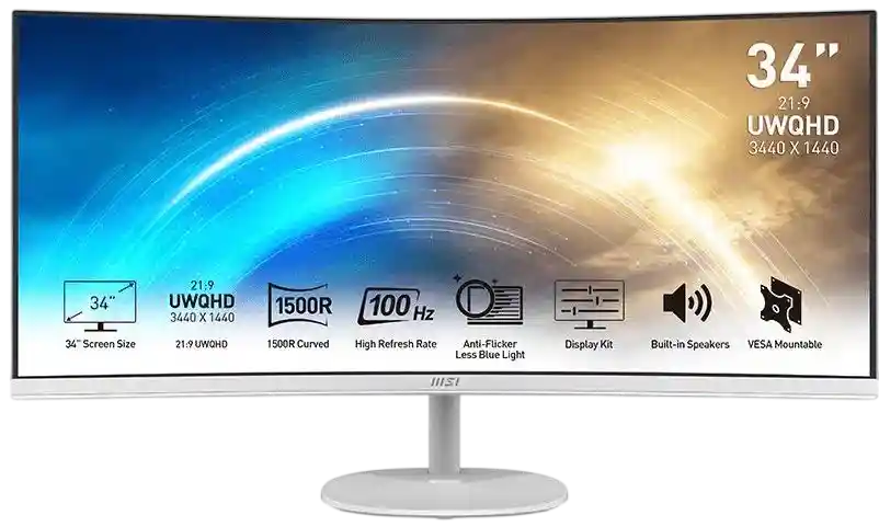 

Монитор MSI PRO MP341CQW 34'' (9S6-3PB2CT-025), Чёрный