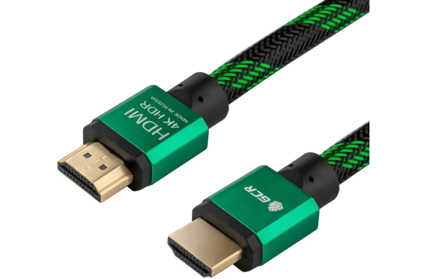 Видеокабель GREENCONNECT HDMI (GCR-51484) 0.5m, черно-зеленый 