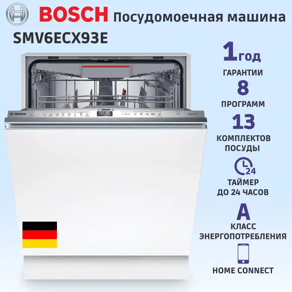 Встраиваемая посудомоечная машина BOSCH SMV6ECX93E