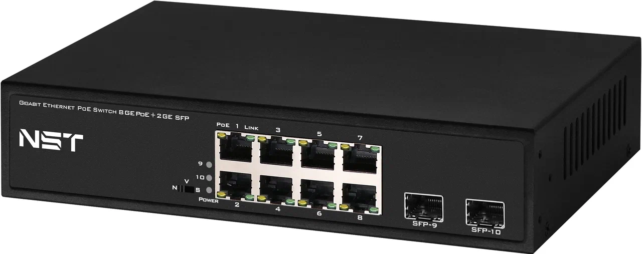 PoE-коммутатор неуправляемый NST Fast Ethernet (NS-SW-8G2G-P)