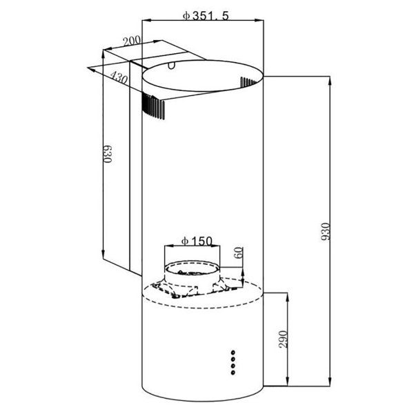 Вытяжка каминная MAUNFELD LEE Wall 35 INOX