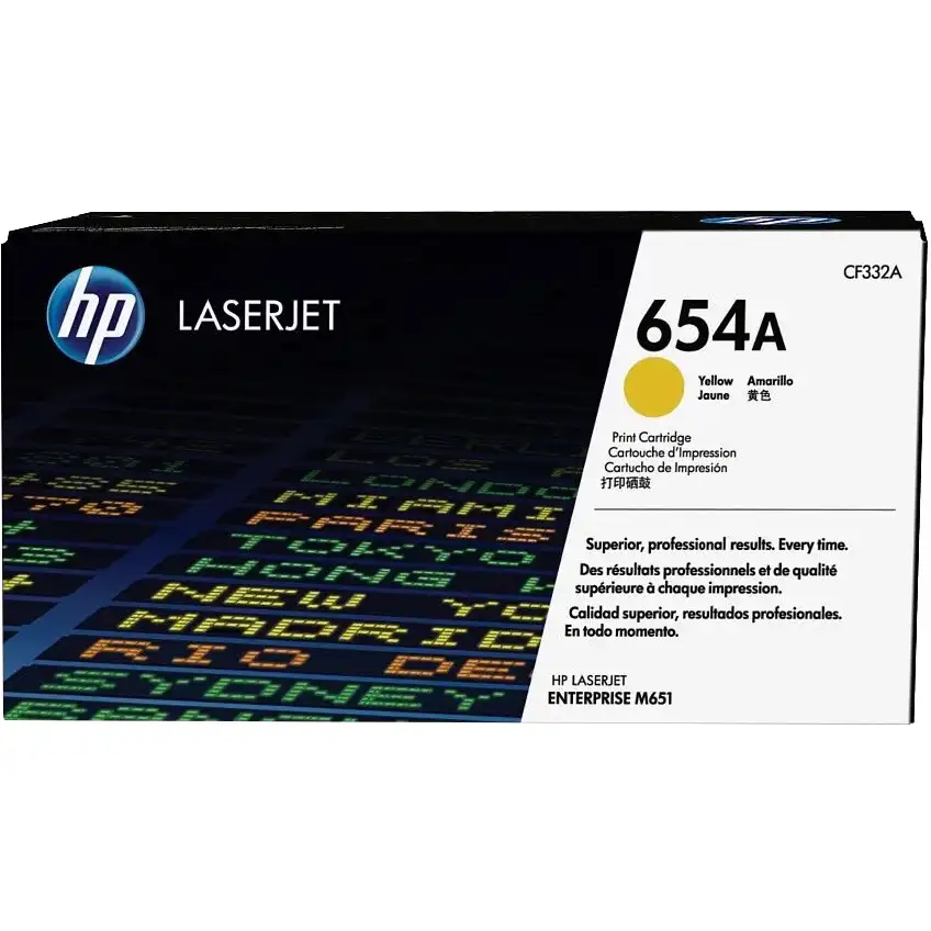 Картридж для лазерного принтера HP 654A Yellow (CF332A)