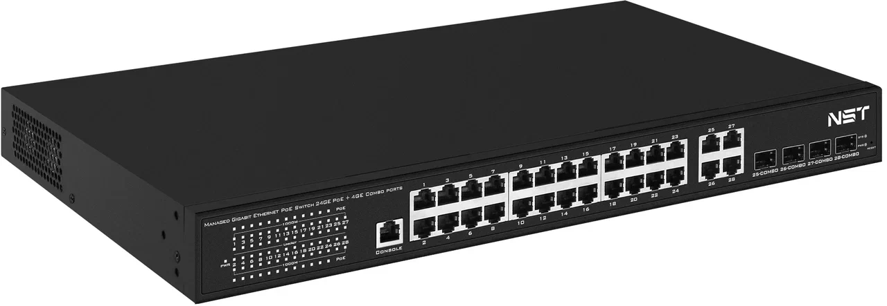 PoE-коммутатор управляемый NST Gigabit Ethernet L2 (NS-SW-24G4G-PL)