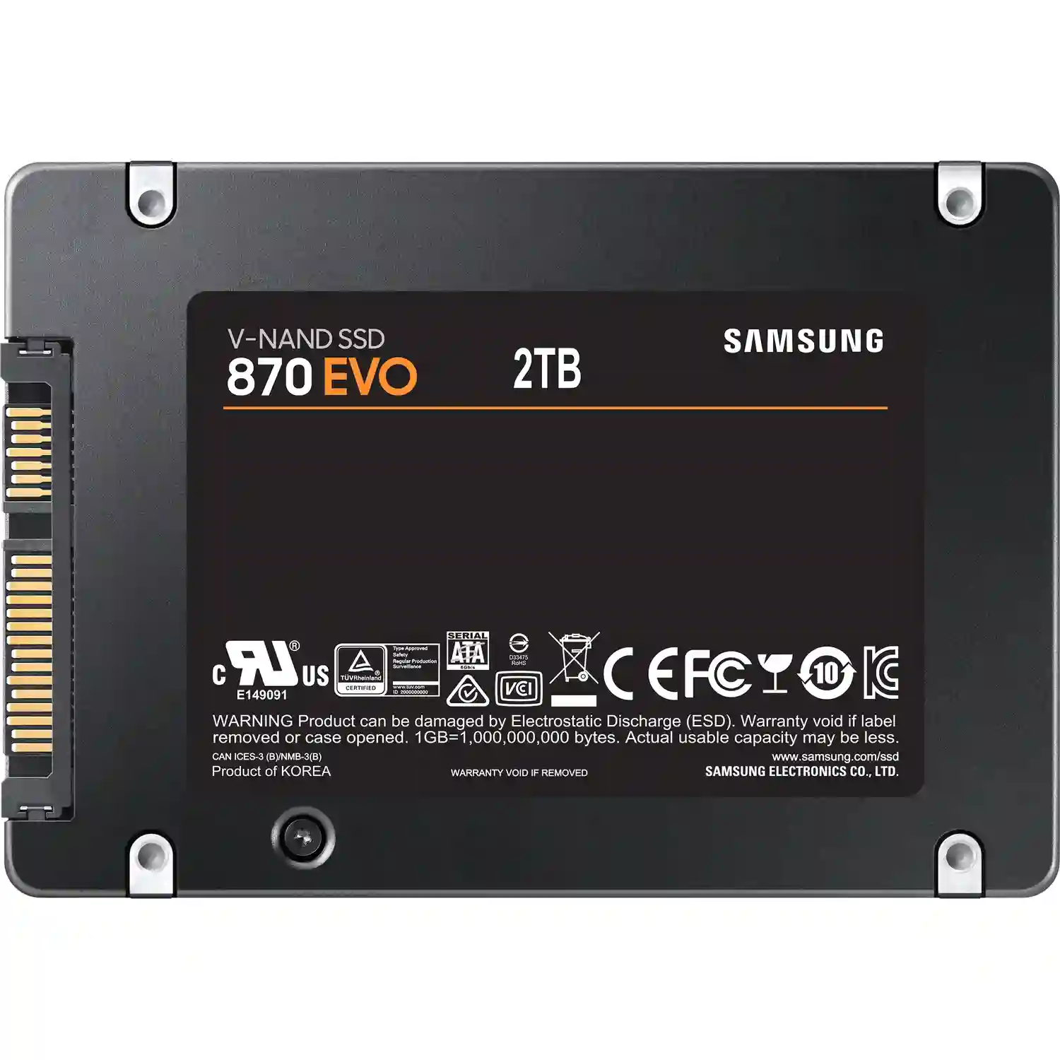 Внутренний SSD диск SAMSUNG 870 EVO 2TB, SATA3, 2.5'' (MZ-77E2T0BW)