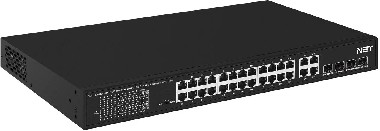 PoE-коммутатор NST Fast Ethernet RJ45x24 (NS-SW-24F4G-P)