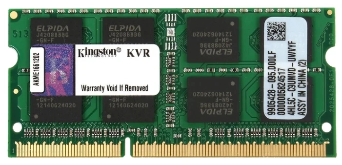 

Оперативная память KINGSTON SODIMM DDR3 8GB 1600 MHz (KVR16S11/8WP)