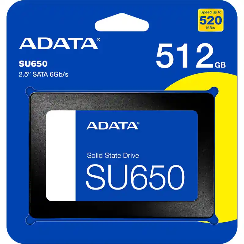 Внутренний SSD диск ADATA SU650 Ultimate 512GB, SATA3, 2.5" (ASU650SS-512GT-B)