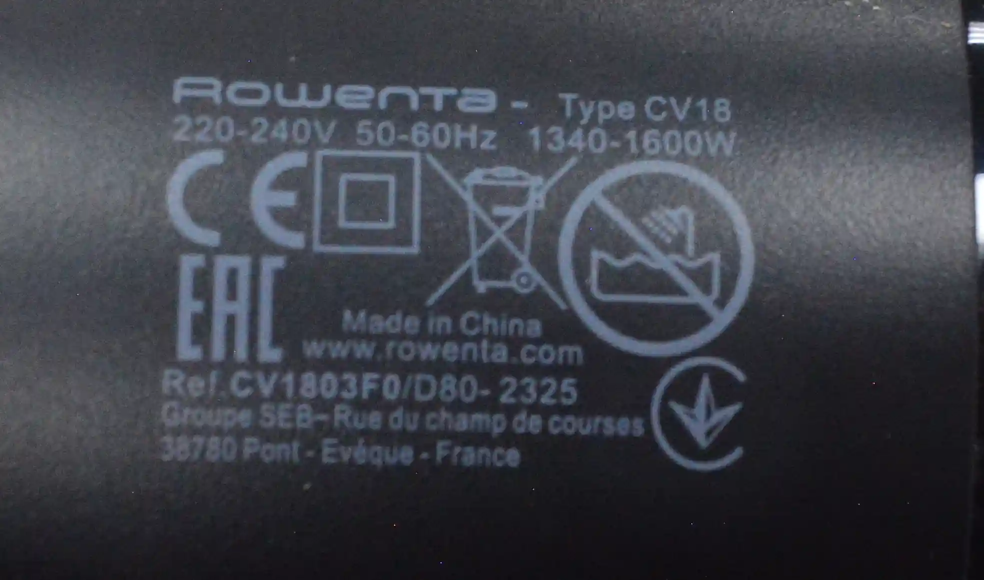 Фен ROWENTA CV1803F0 k6 000097832