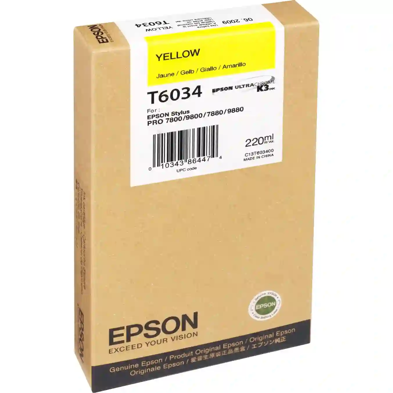 Картридж для струйного принтера EPSON T6034, Yellow (C13T603400)