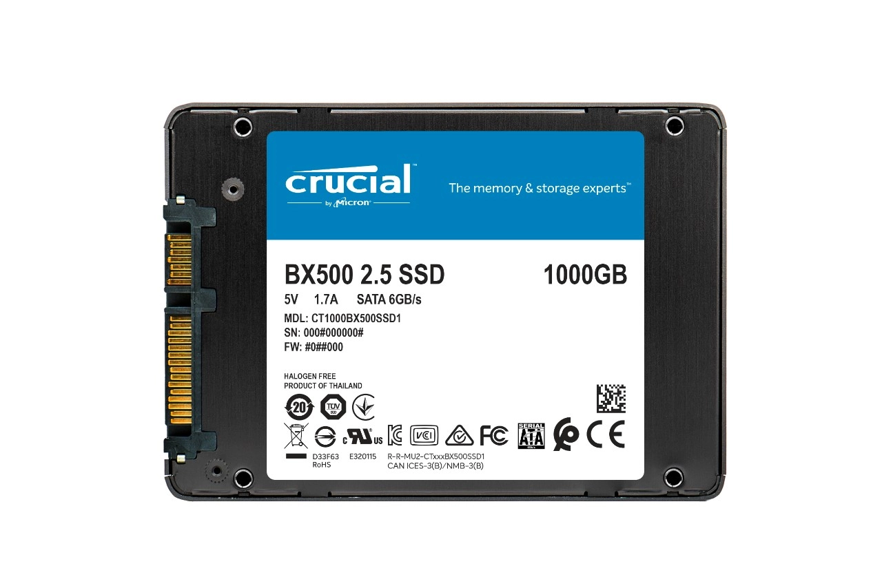 Внутренний SSD диск CRUCIAL BX500 1TB, SATA3, 2.5" (CT1000BX500SSD1)