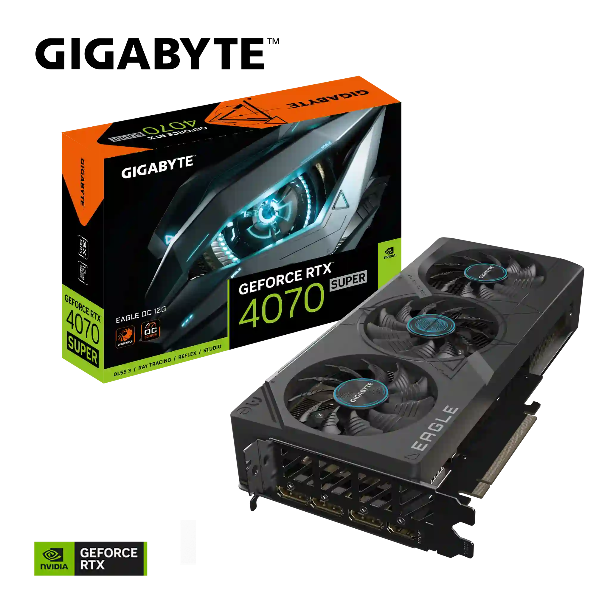 Видеокарта GIGABYTE GeForce RTX 4070 Super Eagle OC 12Gb (GV-N407SEAGLE OC-12GD) PI