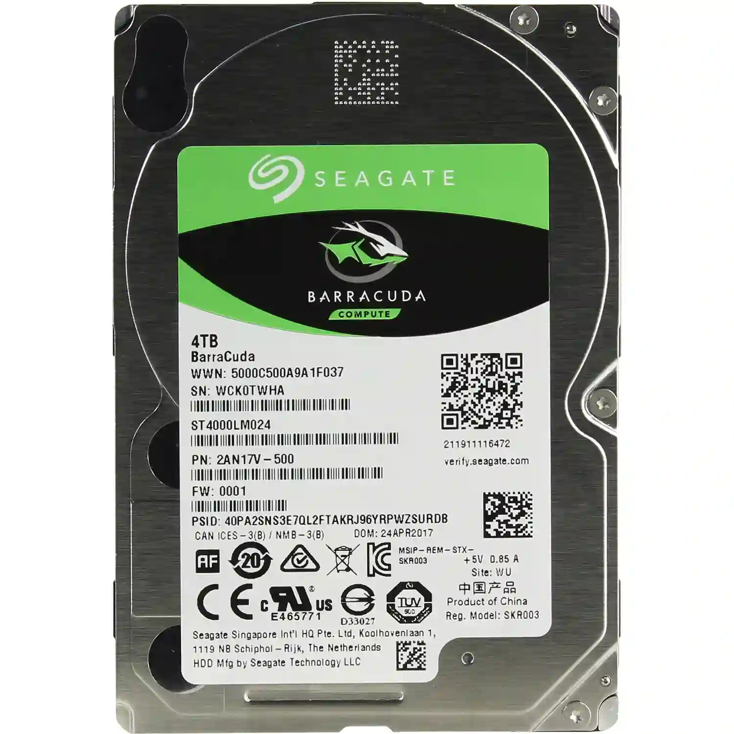 Внутренний HDD диск SEAGATE Barracuda 4TB, SATA3, 2.5