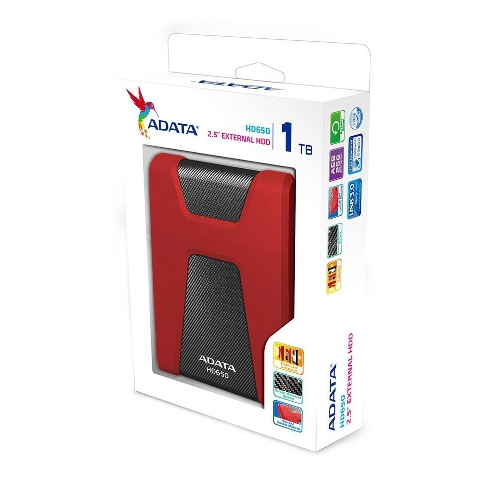 Внешний HDD диск ADATA DashDrive HD650 1TB Red (AHD650-1TU31-CRD)