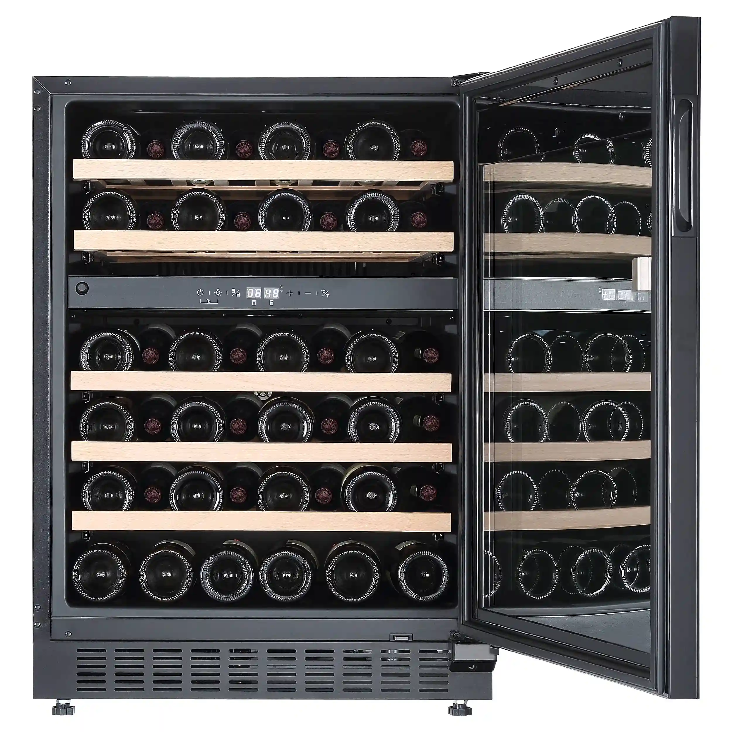 Встраиваемый винный шкаф KORTING KFW 803 DB GN, черное стекло