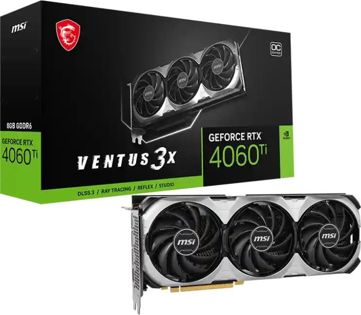 Видеокарта MSI GeForce RTX 4060 Ti Ventus 3X E 8G OC